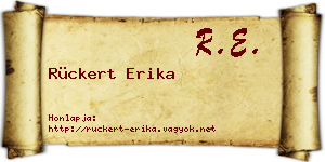 Rückert Erika névjegykártya