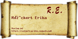 Rückert Erika névjegykártya